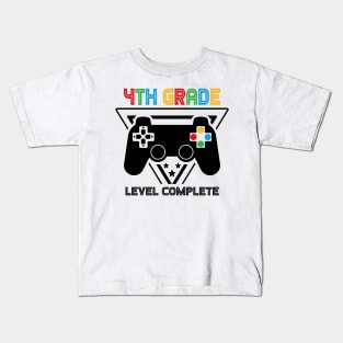 4th Grade Level Complete Graduation Gamer Boys Kids Kids T-Shirt